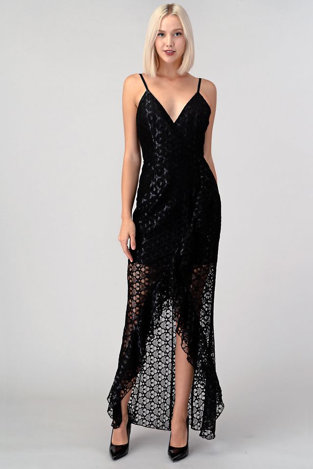 Cali Lace High Low Ruffle Dress