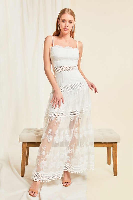 Giovanna Floral Square Lace Gown