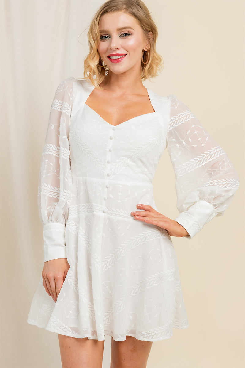 Manon Sweetheart Long Sleeve Mini Dress