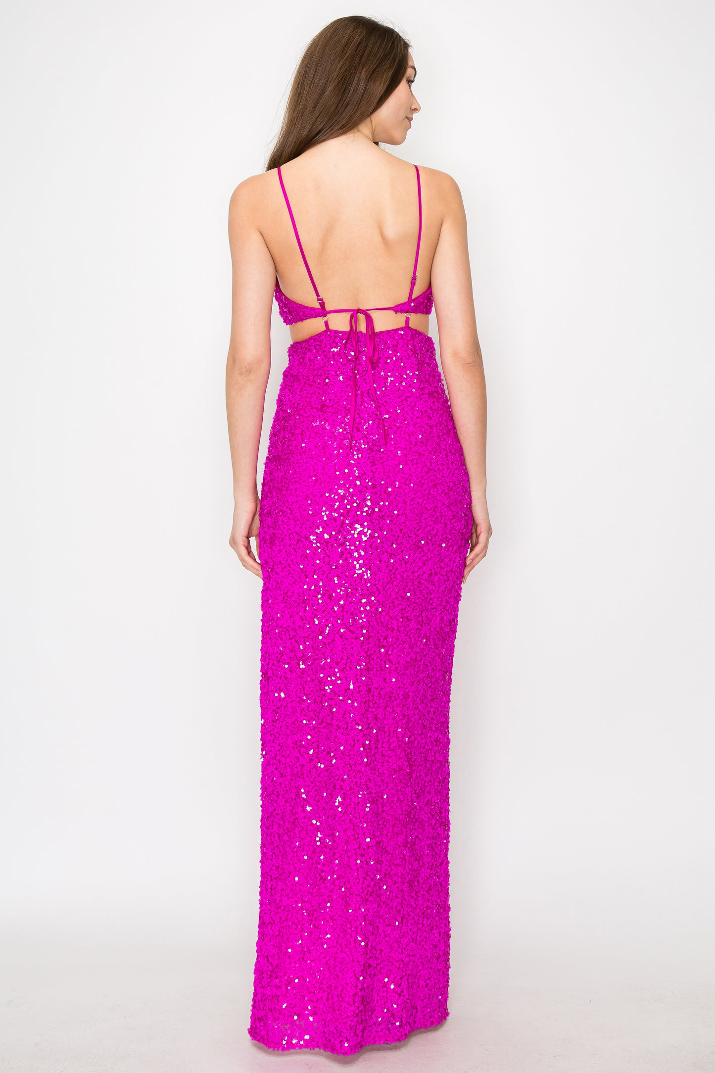 Kendall Tie Back Sequin Gown