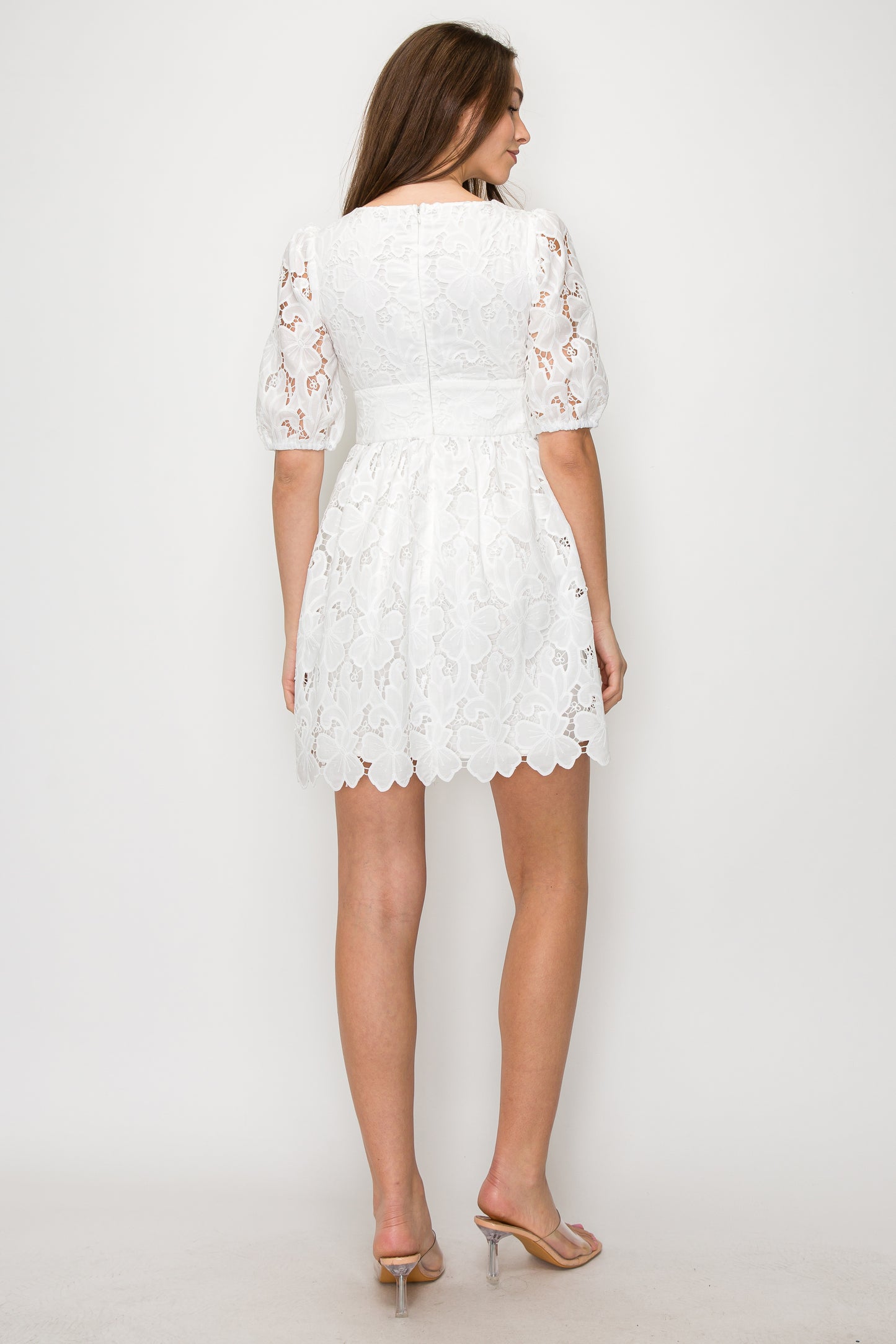 Kaleigh V-Neck Lace Mini Dress