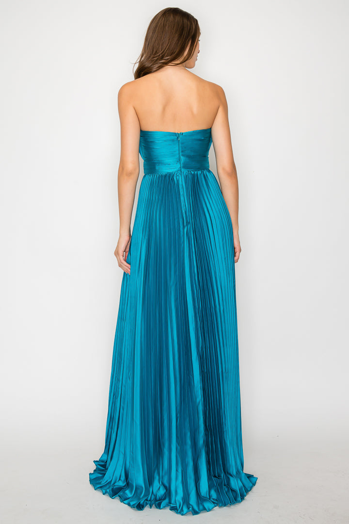 Lydia Pleated Dress with Lettuce Bodice