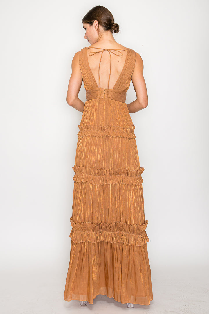 Meghan Deep V-Neck Light Organza Gown