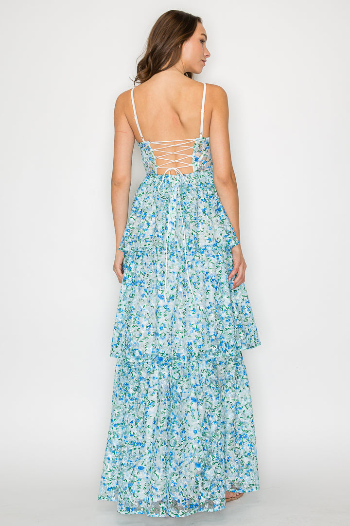 Anna Tiered Novelty Lace Dress