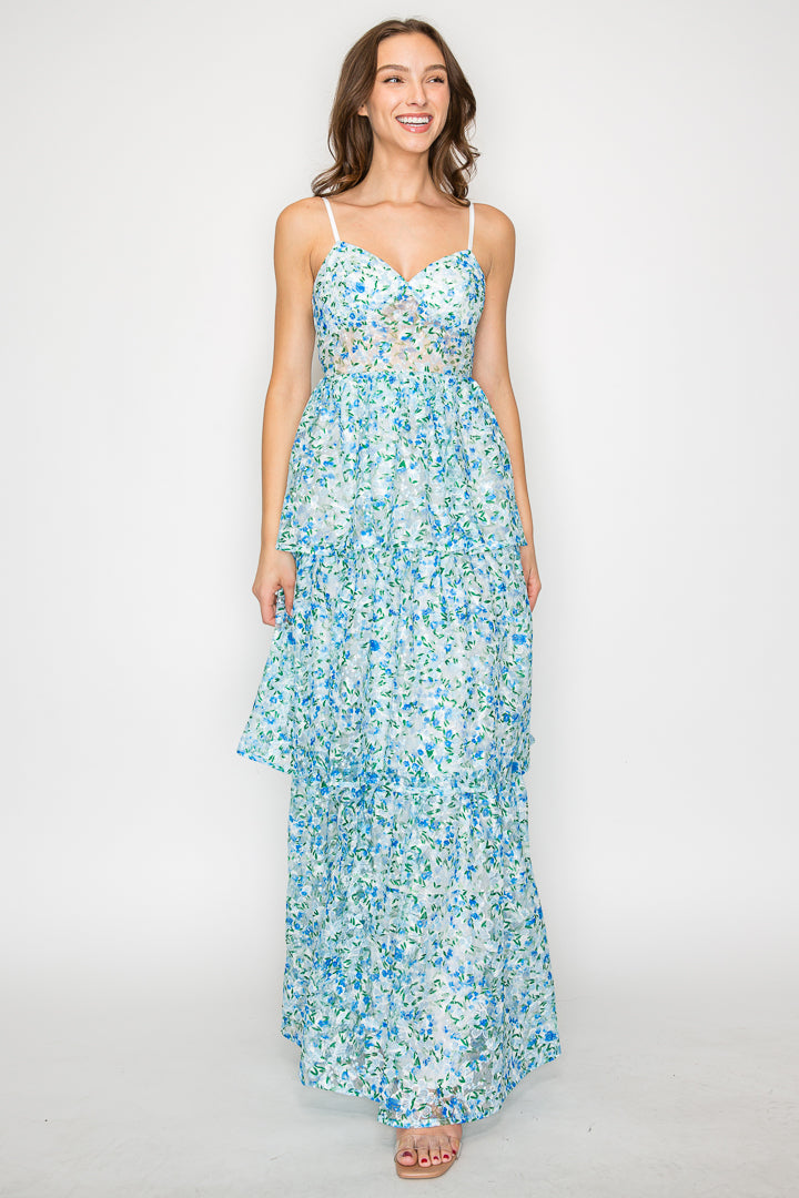 Anna Tiered Novelty Lace Dress