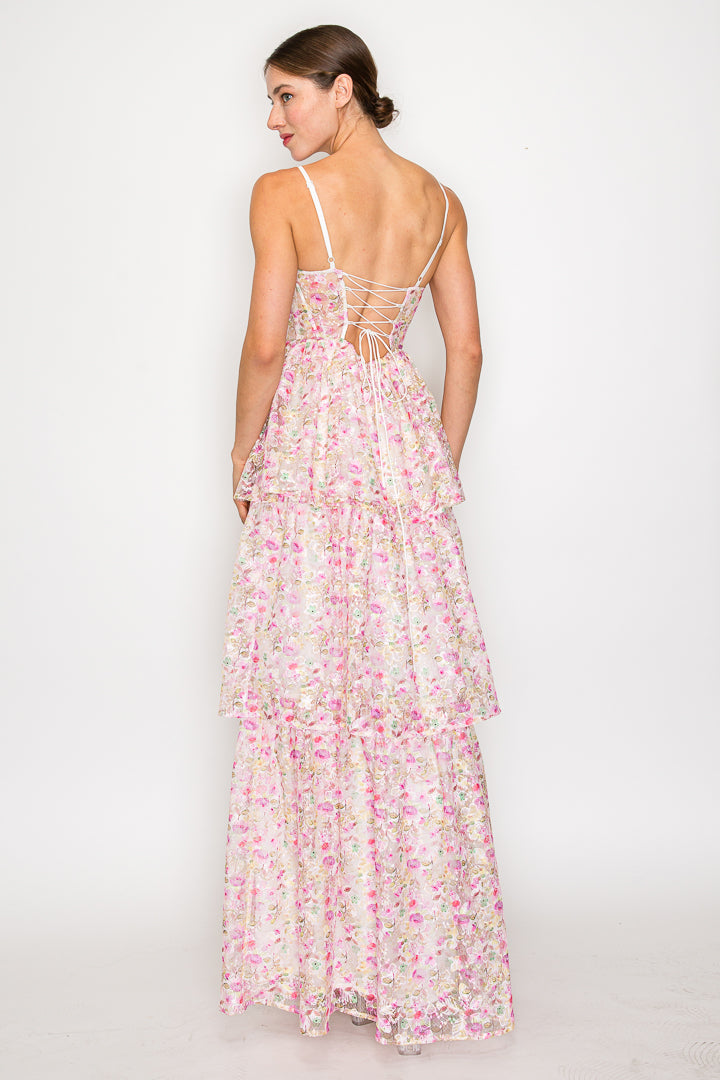 Anna Tiered Novelty Lace Dress