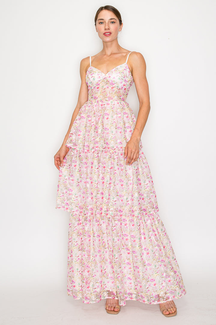 Anna Tiered Novelty Lace Dress