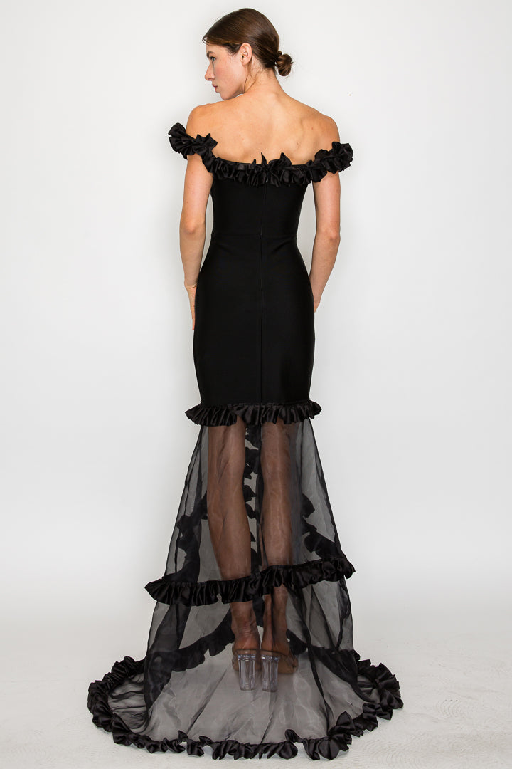 Rhianna Off-the-Shoulder Bandage Gown