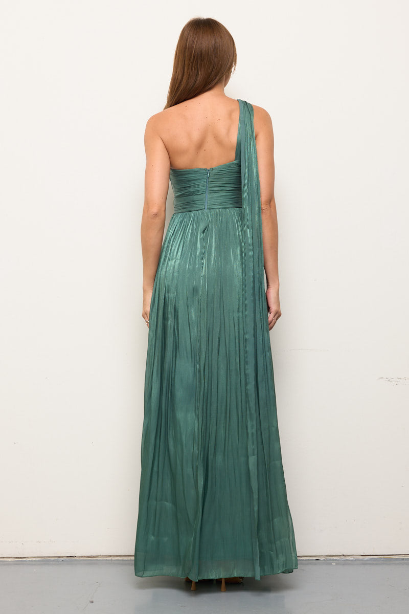Ophelia Draped Shimmer Dress with Sash