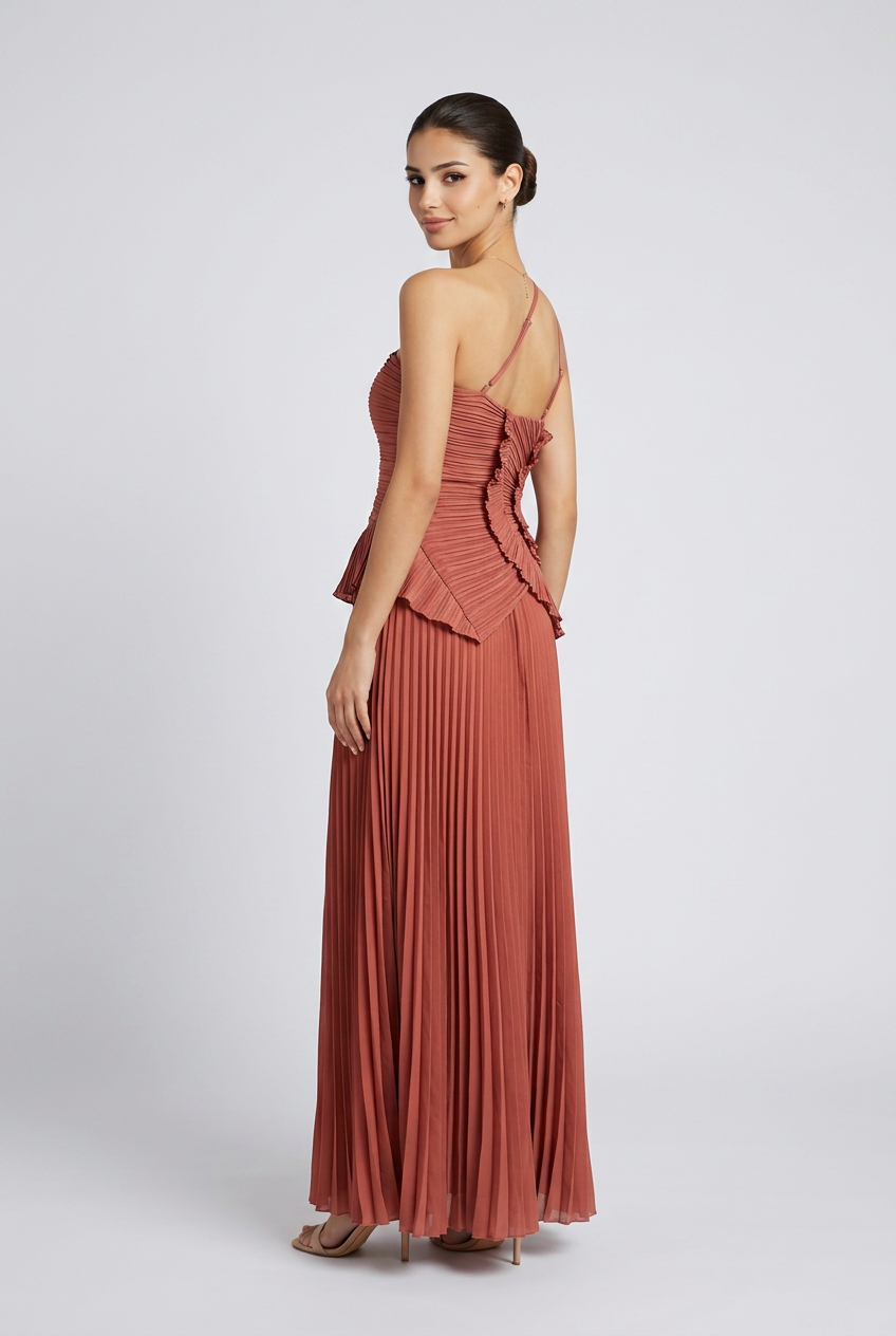 Linda Chiffon One Shoulder Detailed Dress