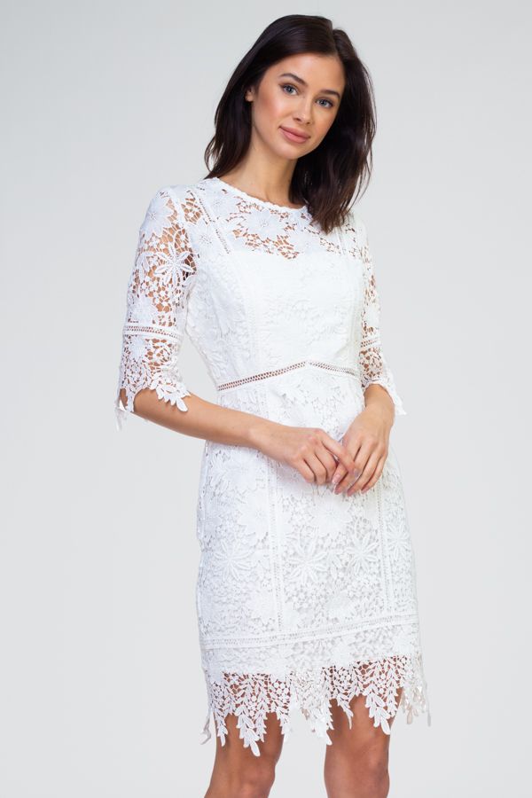 Mandy Lace Mini Dress with Scalloped Edge