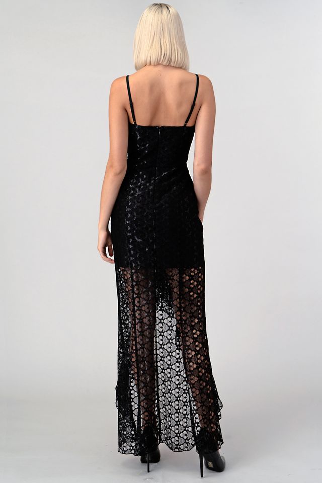 Cali Lace High Low Ruffle Dress