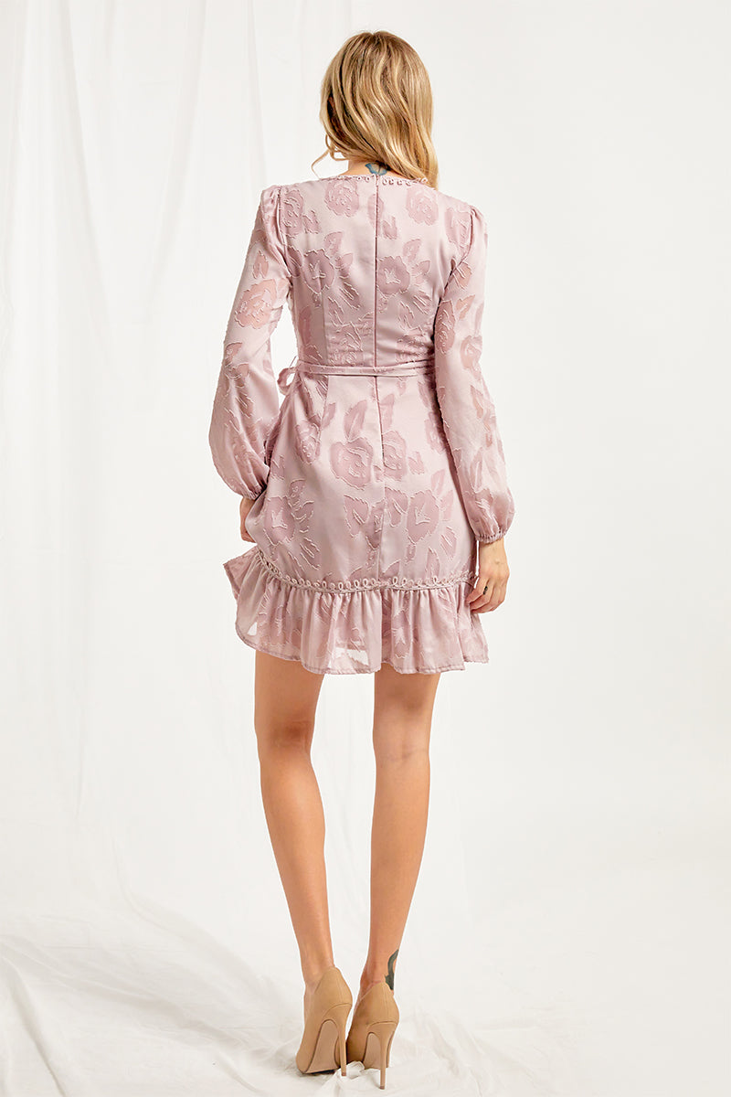 Polly Long Sleeve V-Neck Mini Dress