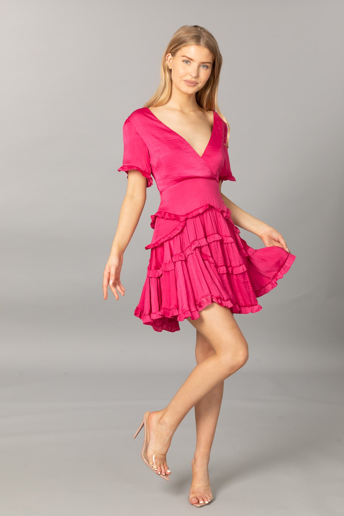 Perrie Short Sleeve Ruffle Mini Dress