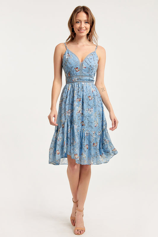 Agnes Printed Chiffon Midi Dress