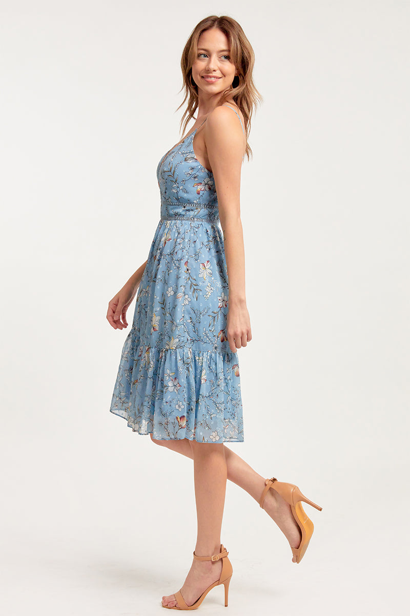 Agnes Printed Chiffon Midi Dress