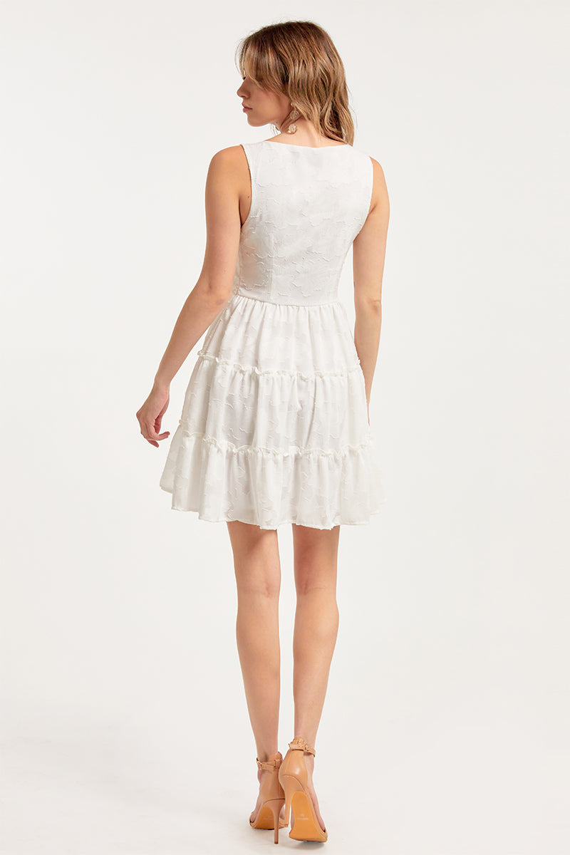 Daisy Burnout Chiffon Mini Dress With Bow