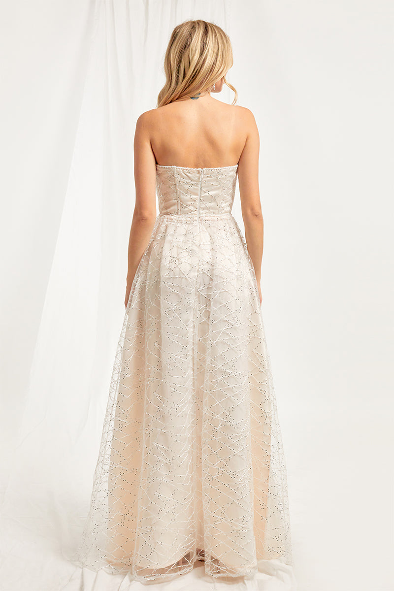 Sleeveless A-line Sweetheart Sequin Lace Gown