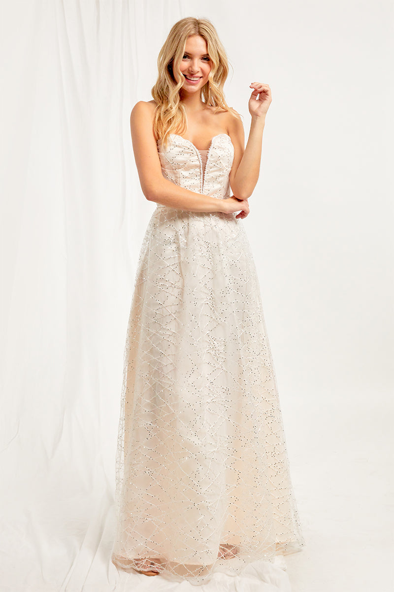 Sleeveless A-line Sweetheart Sequin Lace Gown