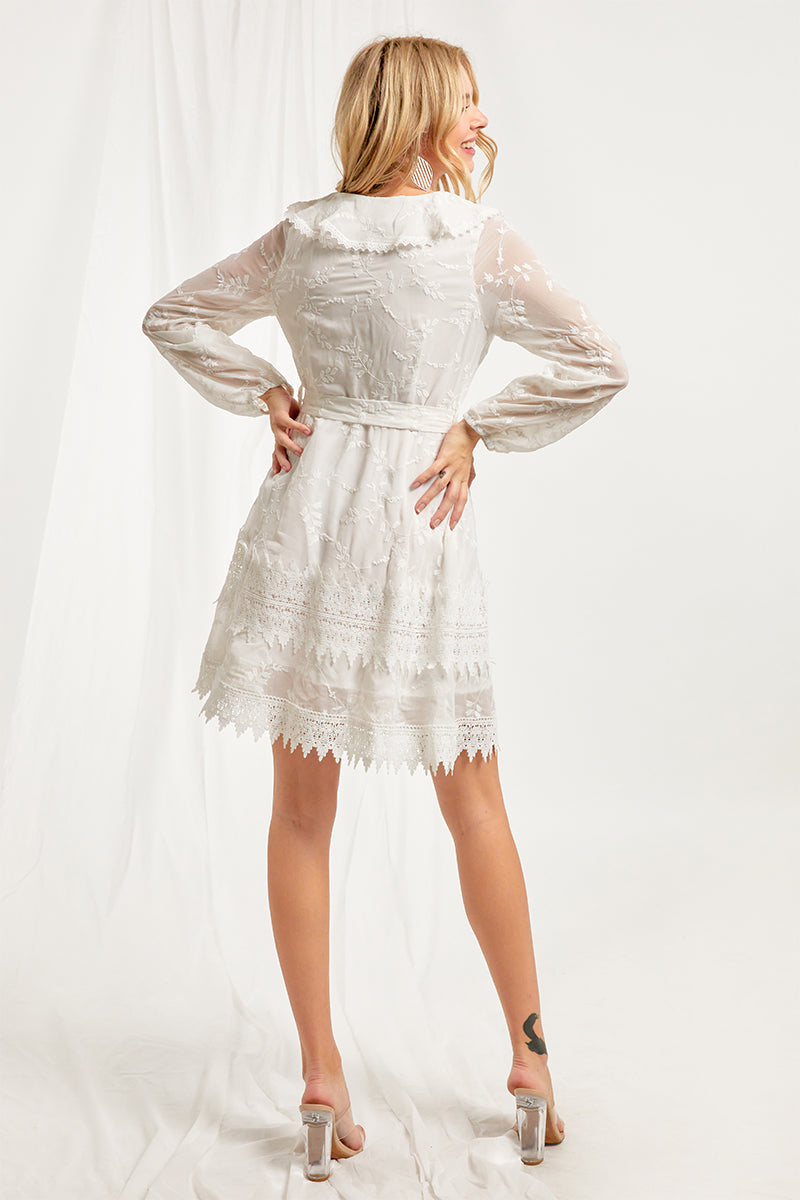 Charlie Long Sleeve Faux Wrap Mini Dress