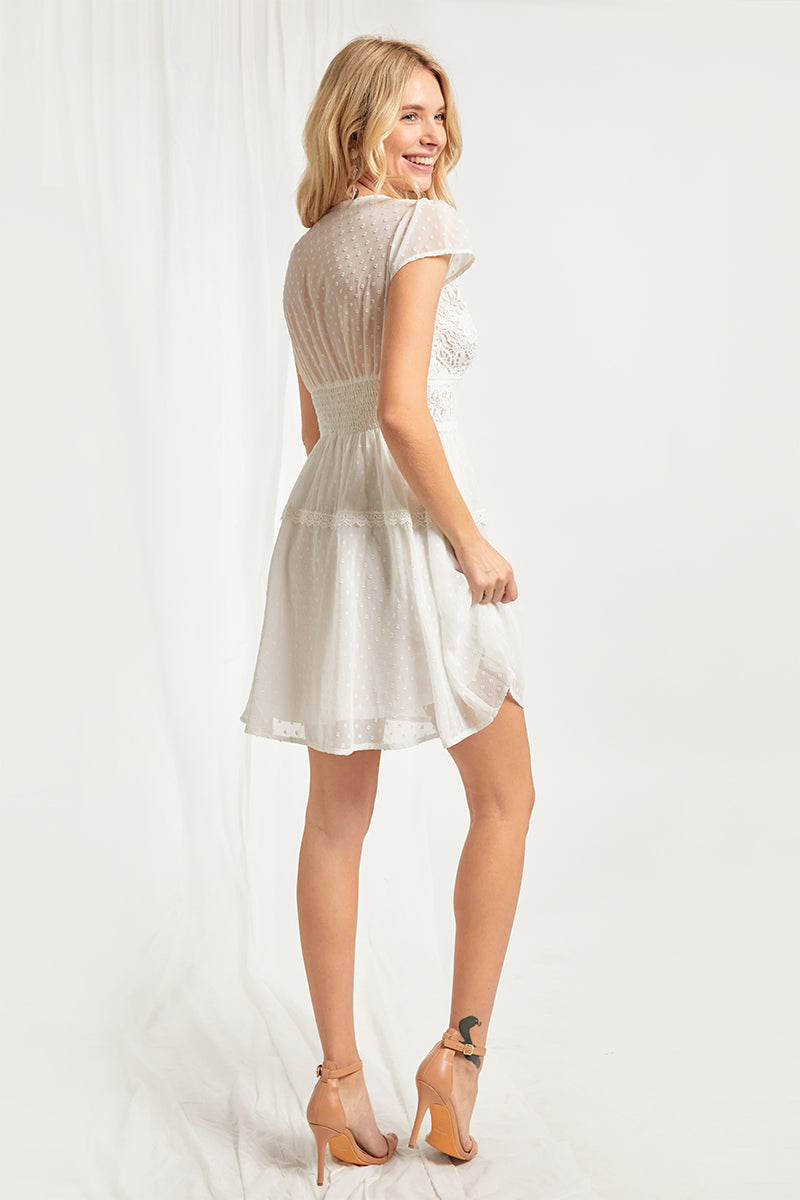 Trixie Cap Sleeve A-Line Mini Dress