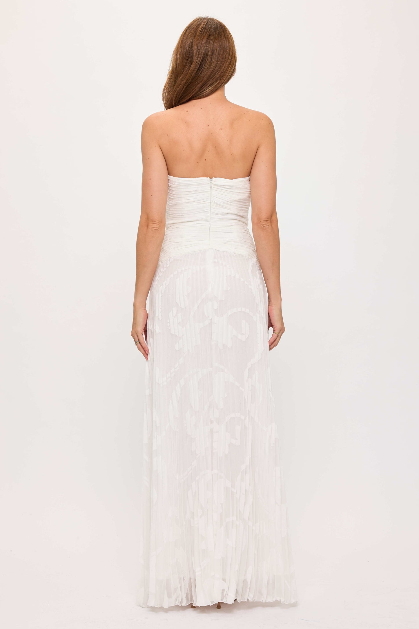 Veronica Strapless Maxi Pleated Dress