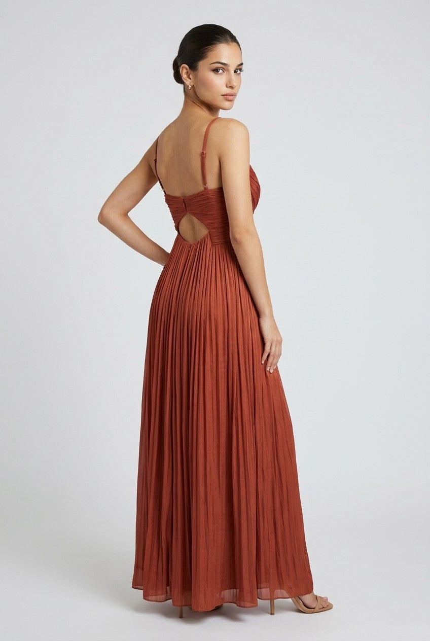 Eleanor Halter Gown with Scarf Train