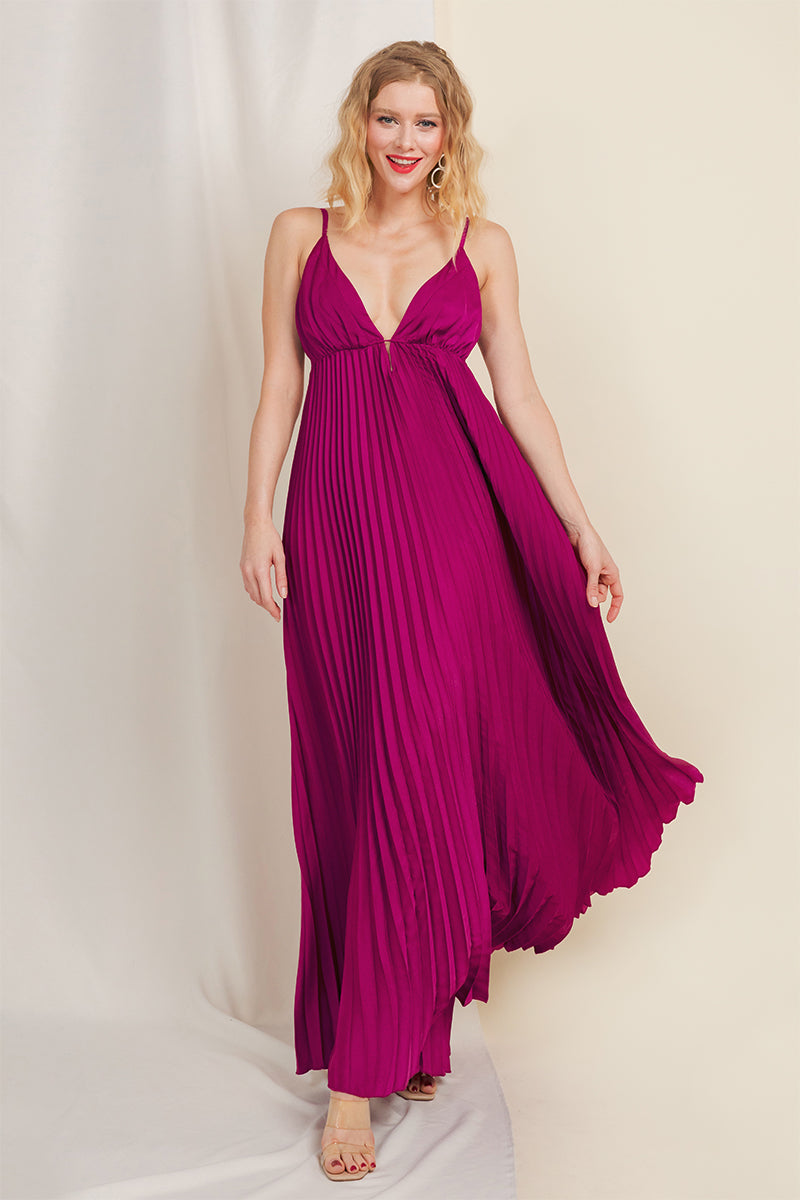 Olivia Empire Pleated Gown