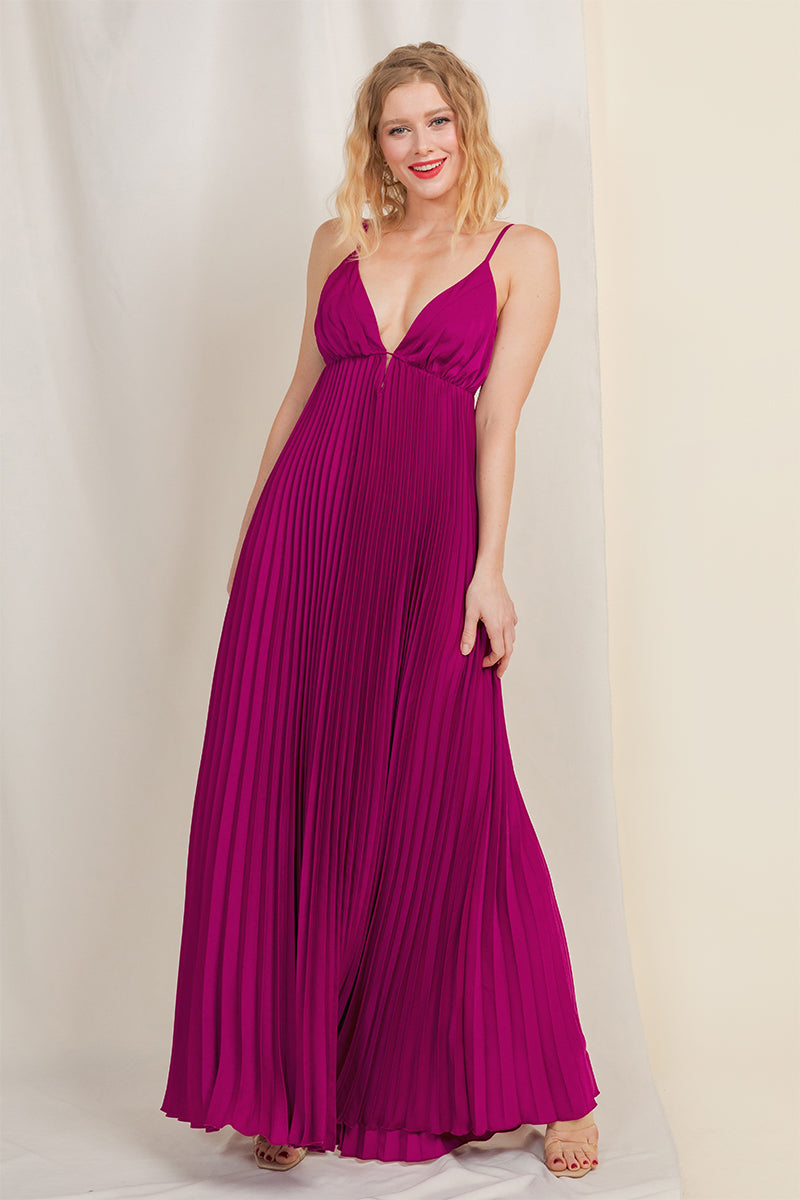 Olivia Empire Pleated Gown