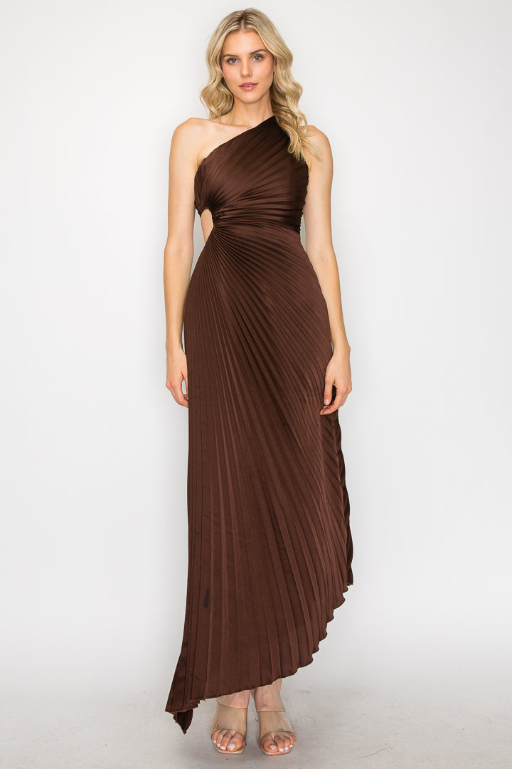 Ivana Pleated One-Shoulder Dress Minuet Apparel Ivana Pleated One-Shoulder Dress Minuet Apparel