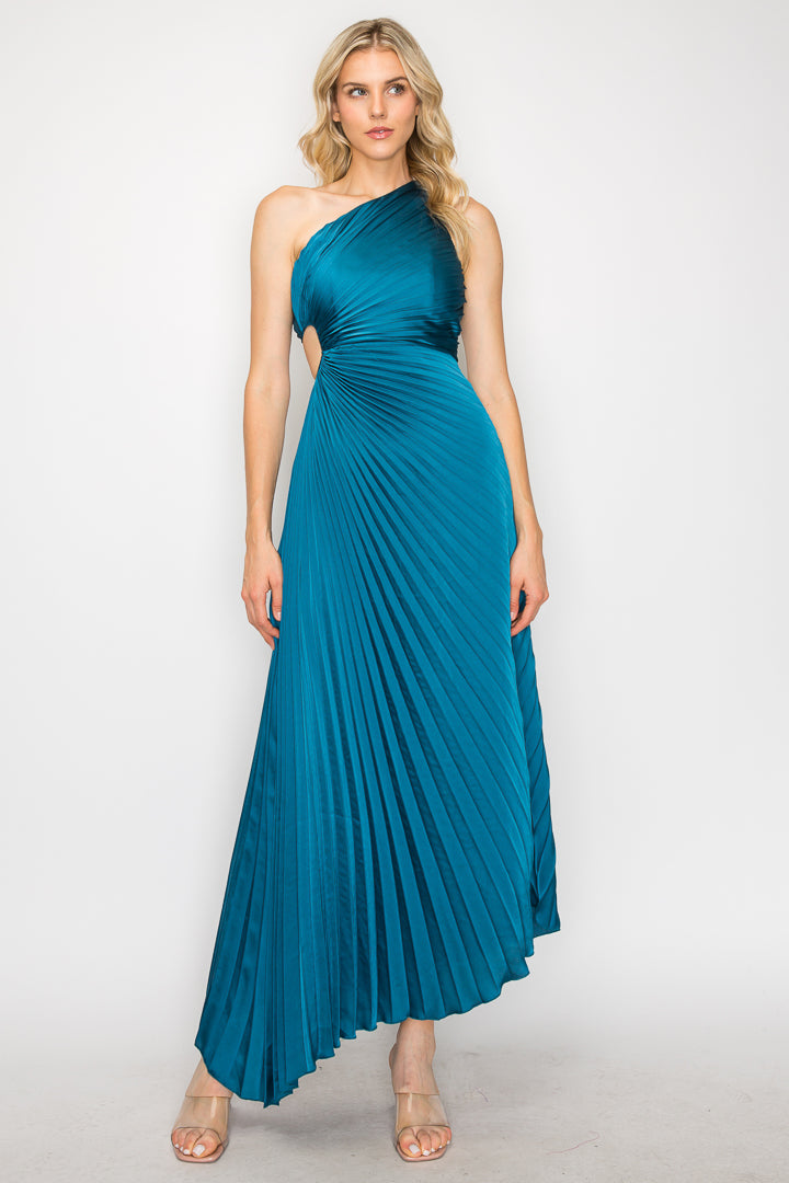 Ivana Pleated One-Shoulder Dress Minuet Apparel Ivana Pleated One-Shoulder Dress Minuet Apparel