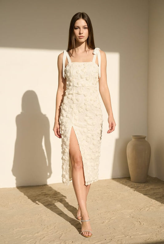 Amy Mesh 3D Floral Midi Dress