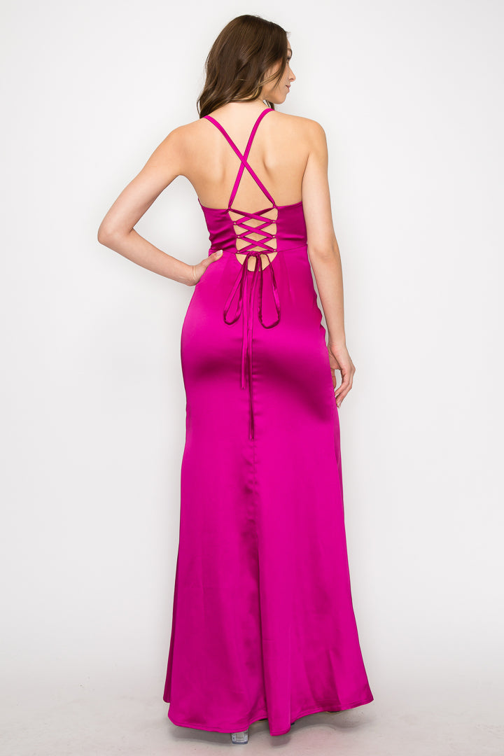 Satin Corset Maxi Dress