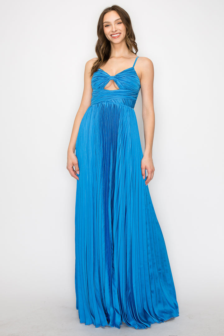 Seana Sweetheart Neck Pleated Gown