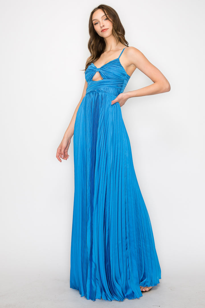 Seana Sweetheart Neck Pleated Gown