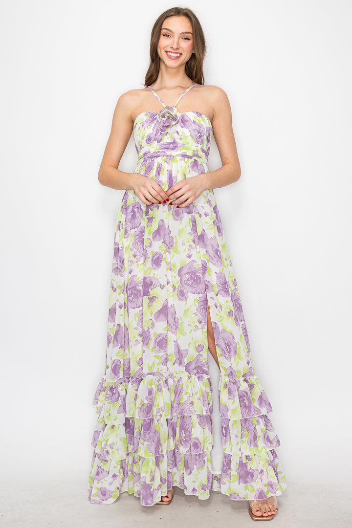 Elora Maxi Chiffon Floral Gown