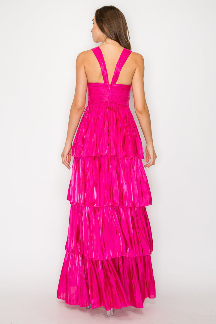 Nami Liquid Organza Tiered Gown