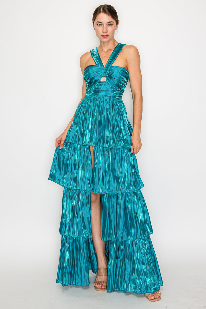 Nami Liquid Organza Tiered Gown