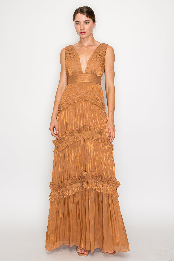 Meghan Deep V-Neck Light Organza Gown Minuet Apparel Meghan Deep V-Neck Light Organza Gown Minuet Apparel