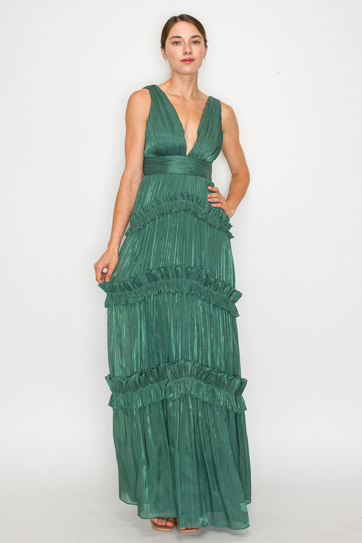 Meghan Deep V-Neck Light Organza Gown – Minuet Apparel Meghan Deep V-Neck Light Organza Gown – Minuet Apparel