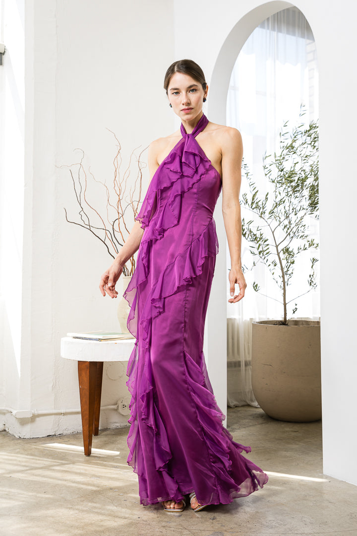 Venetia Ruffle Halter-Neck Maxi Dress Venetia Ruffle Halter-Neck Maxi Dress