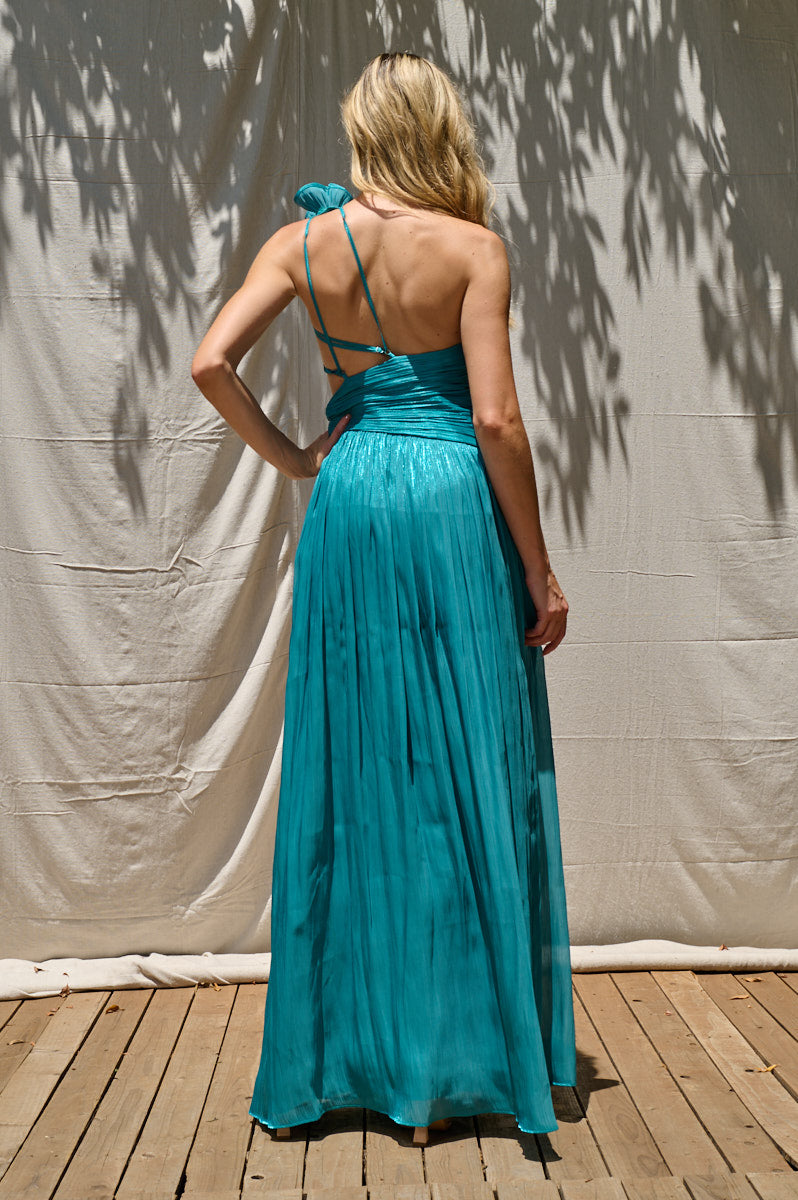 Huda One Shoulder Asymmetric Strappy Back Dress