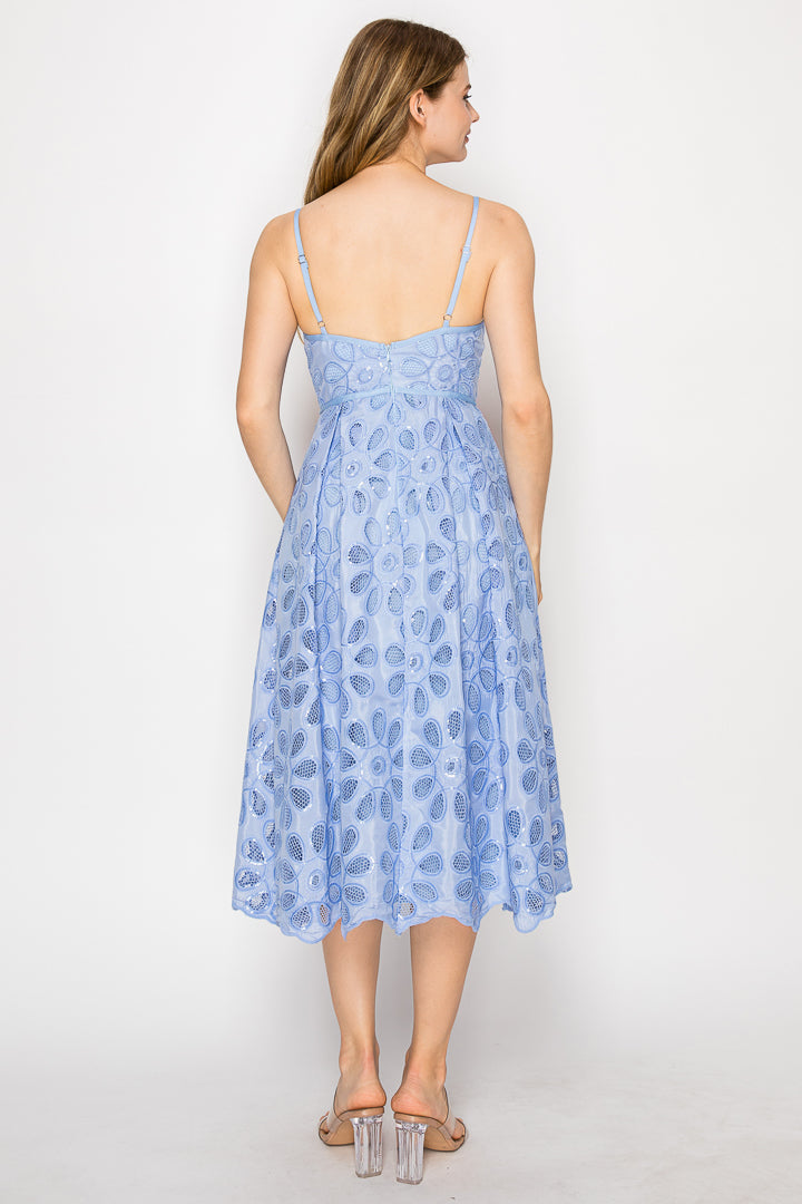 Tinsley Eyelet Sequin Midi Dress