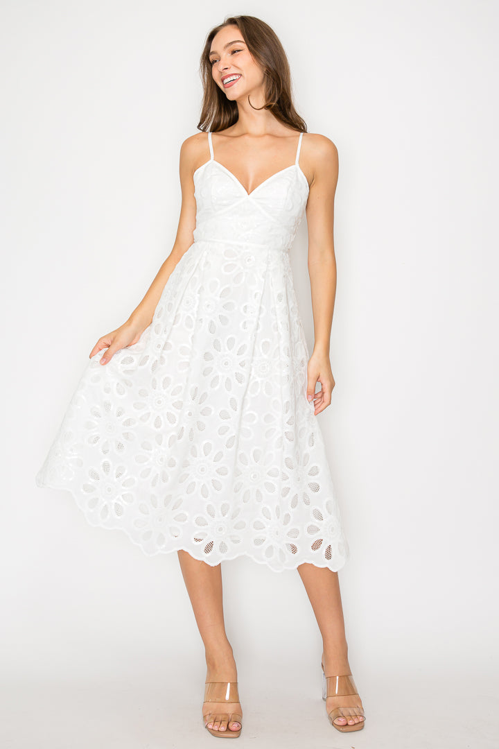 Tinsley Eyelet Sequin Midi Dress