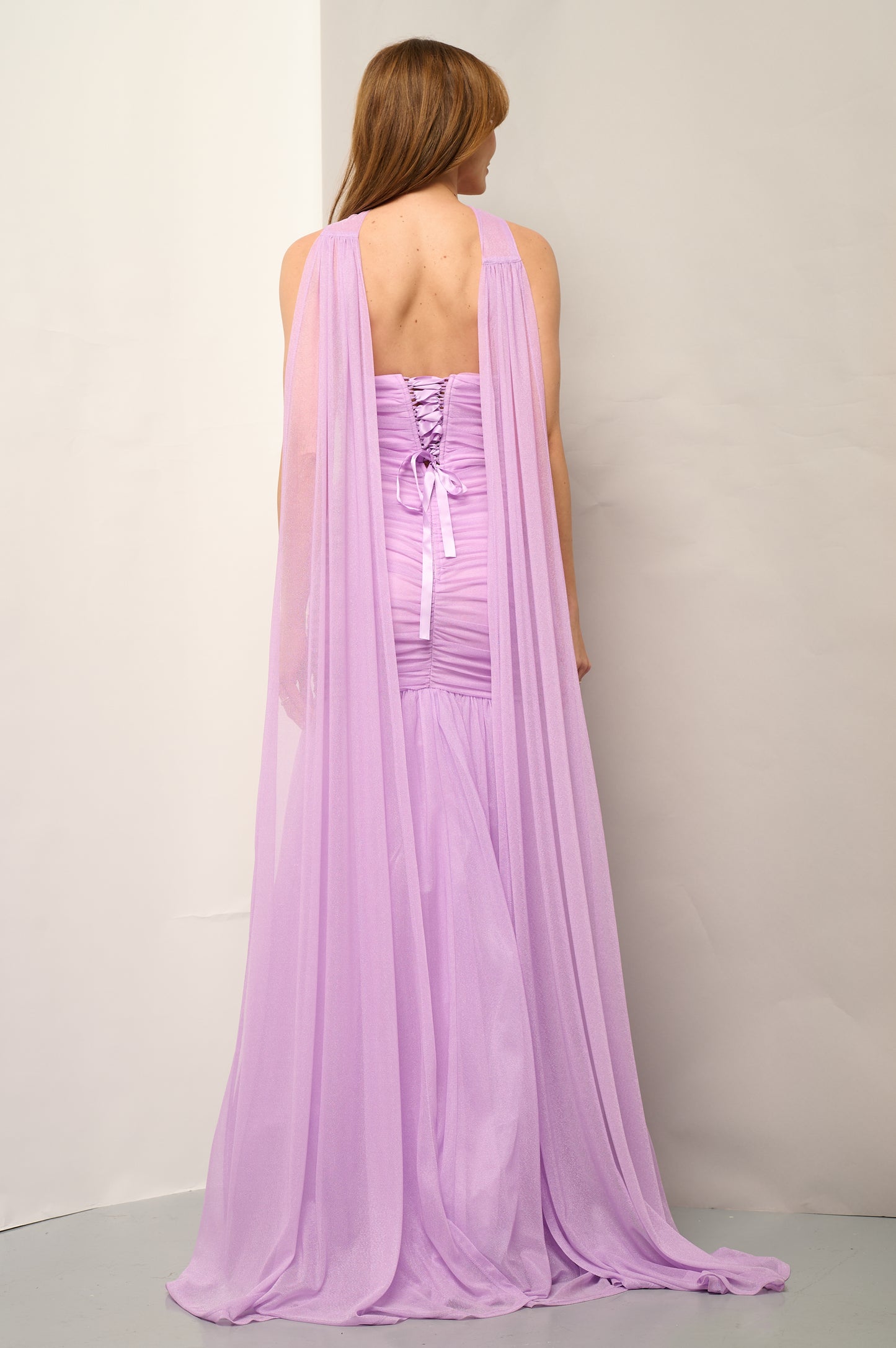 Meliora Mesh Neck Scarf Gown