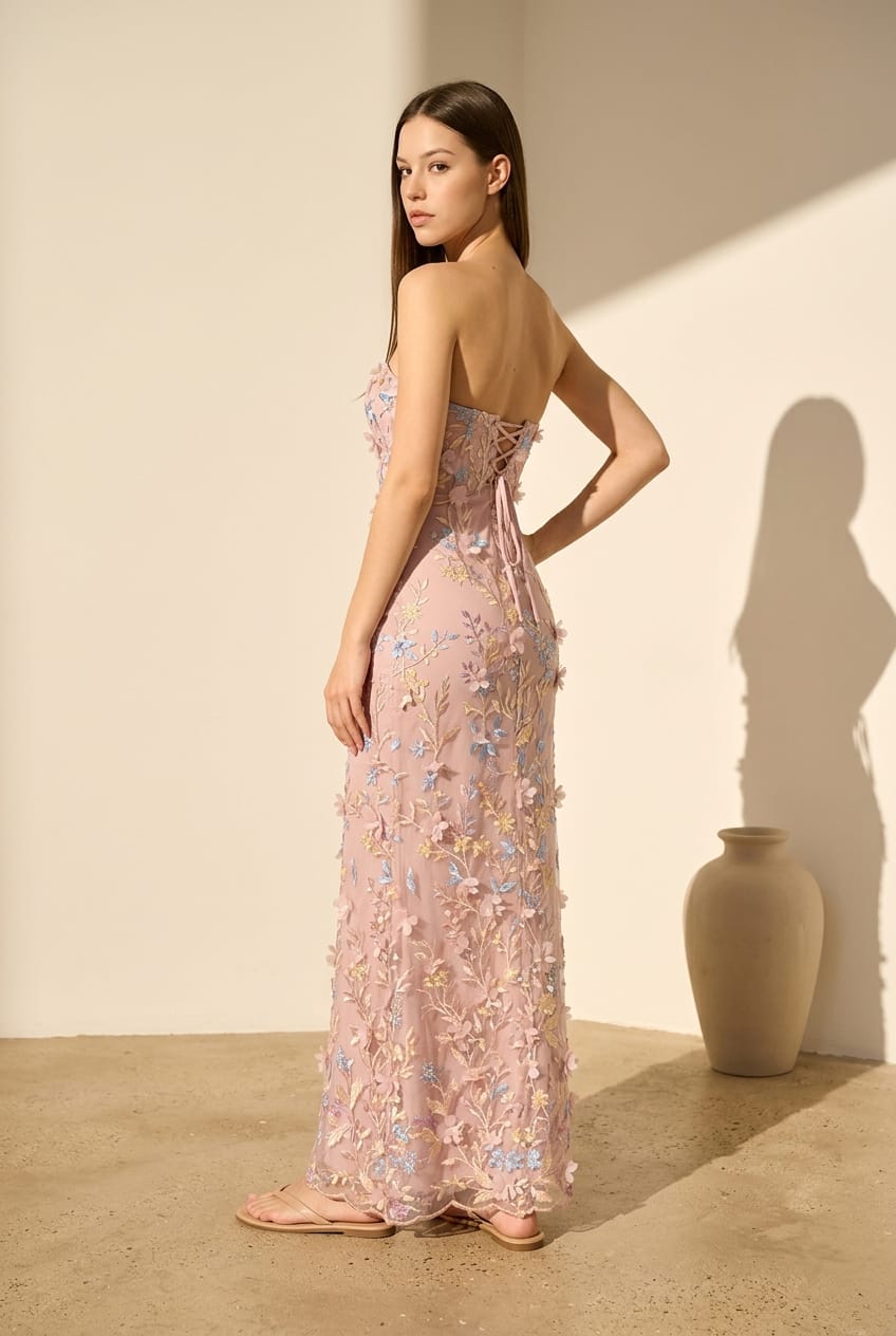 Mabel Mesh 3D Floral Dress