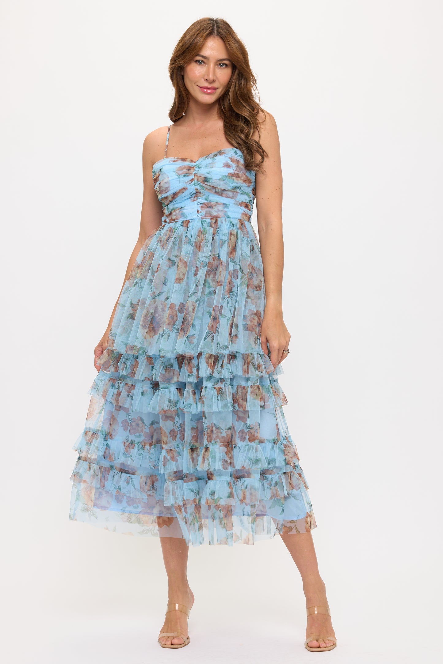 Alejandra Floral Tiered Midi Dress