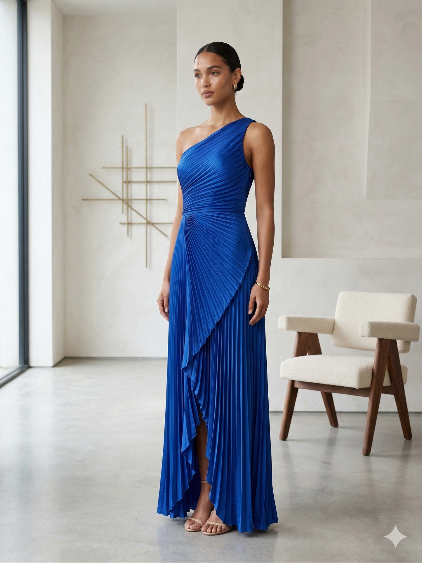Kenana One Shoulder Satin Dress