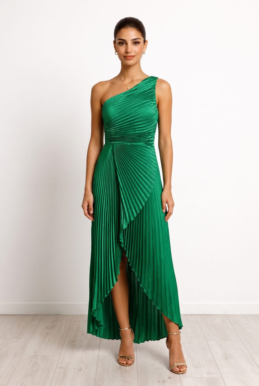Kenana One Shoulder Satin Dress
