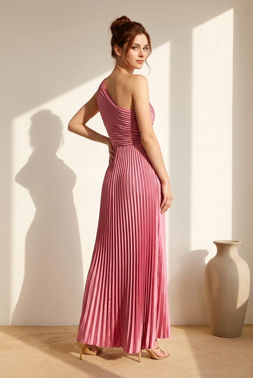 Kenana One Shoulder Satin Dress